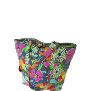 Vera Bradley Toggle Tote Bag Purse Jazzy Blooms Large 14" x 13"